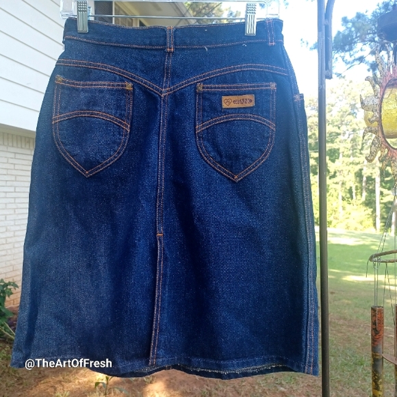 Vintage Y2K 80s Gitano Denim Skirt Jean Pockets Button Zip - Picture 10 of 10